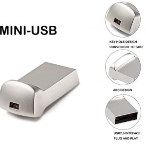 Mini Pendrive USB 64GB + Corrente C/ Fecho Jaster