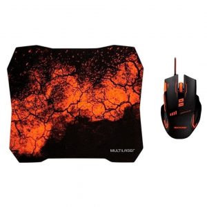 Combo Mouse 3200DPI E Mouse Pad Gamer MO256 Multilaser