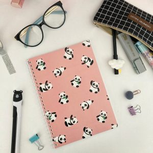 Cadernico Espiral Panda Pautado A5