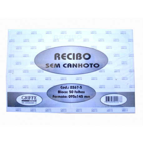 Recibo Comercial S/ Canhoto 50F 095X145MM 2267-5 Griffe