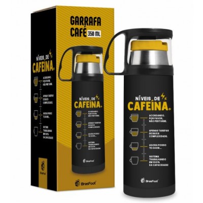 Garrafa Térmica C/ Caneca P Níveis De Cafeína 350ML Brasfoot